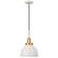 Angle. Camden&Wells - Madison 12" Metal Pendant - Pearled White/Brass.