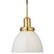 Front. Camden&Wells - Madison 12" Metal Pendant - Pearled White/Brass.
