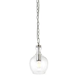 Hudson&Canal - Verona 7" Clear Glass Pendant - Brushed Nickel