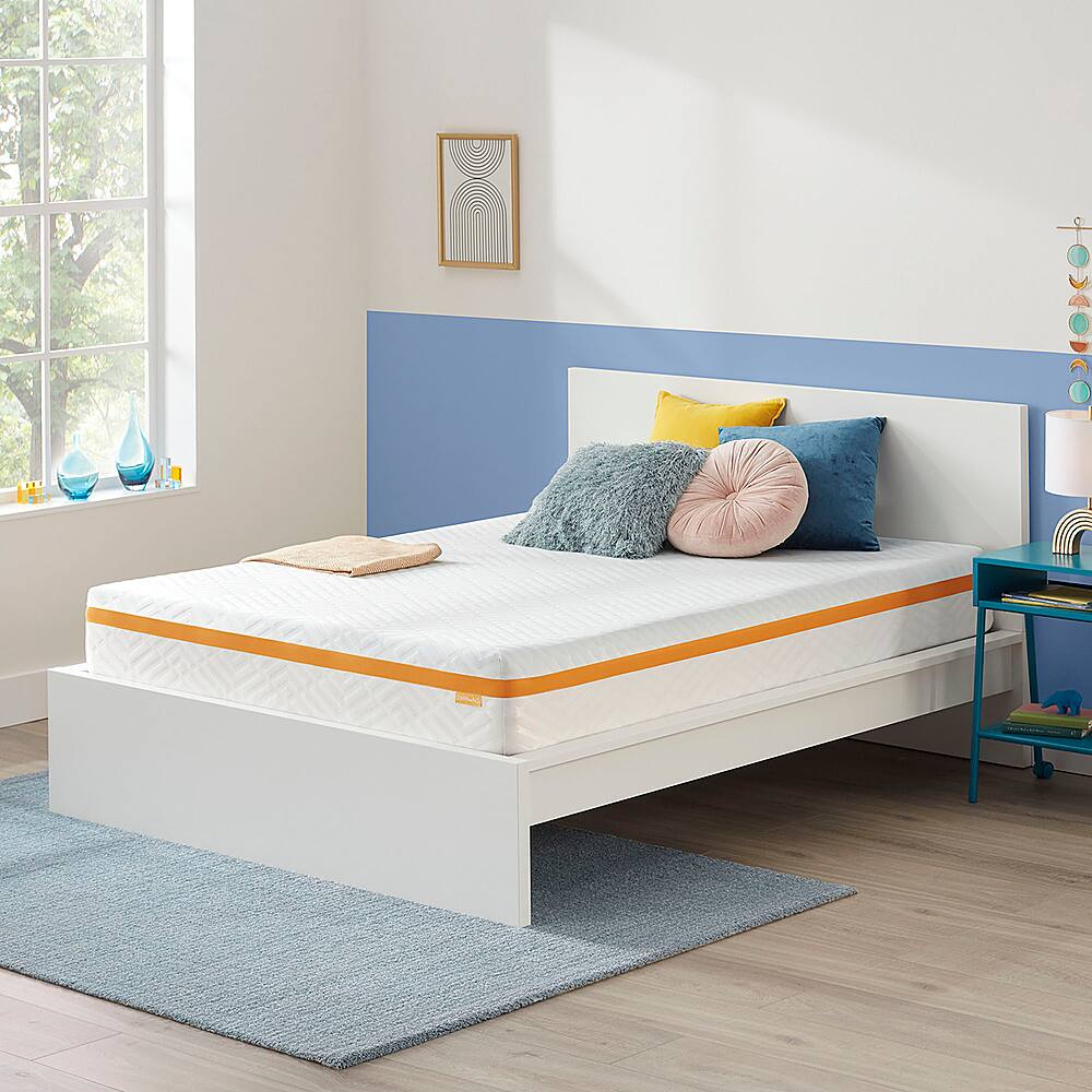 Angle View: Simmons 10" Medium Memory Foam Mattress - White