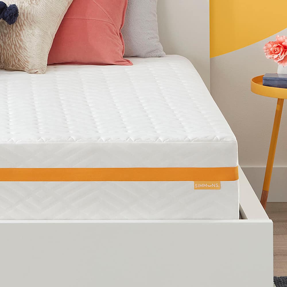 Left View: Simmons - 10" Medium Hybrid Mattress - White