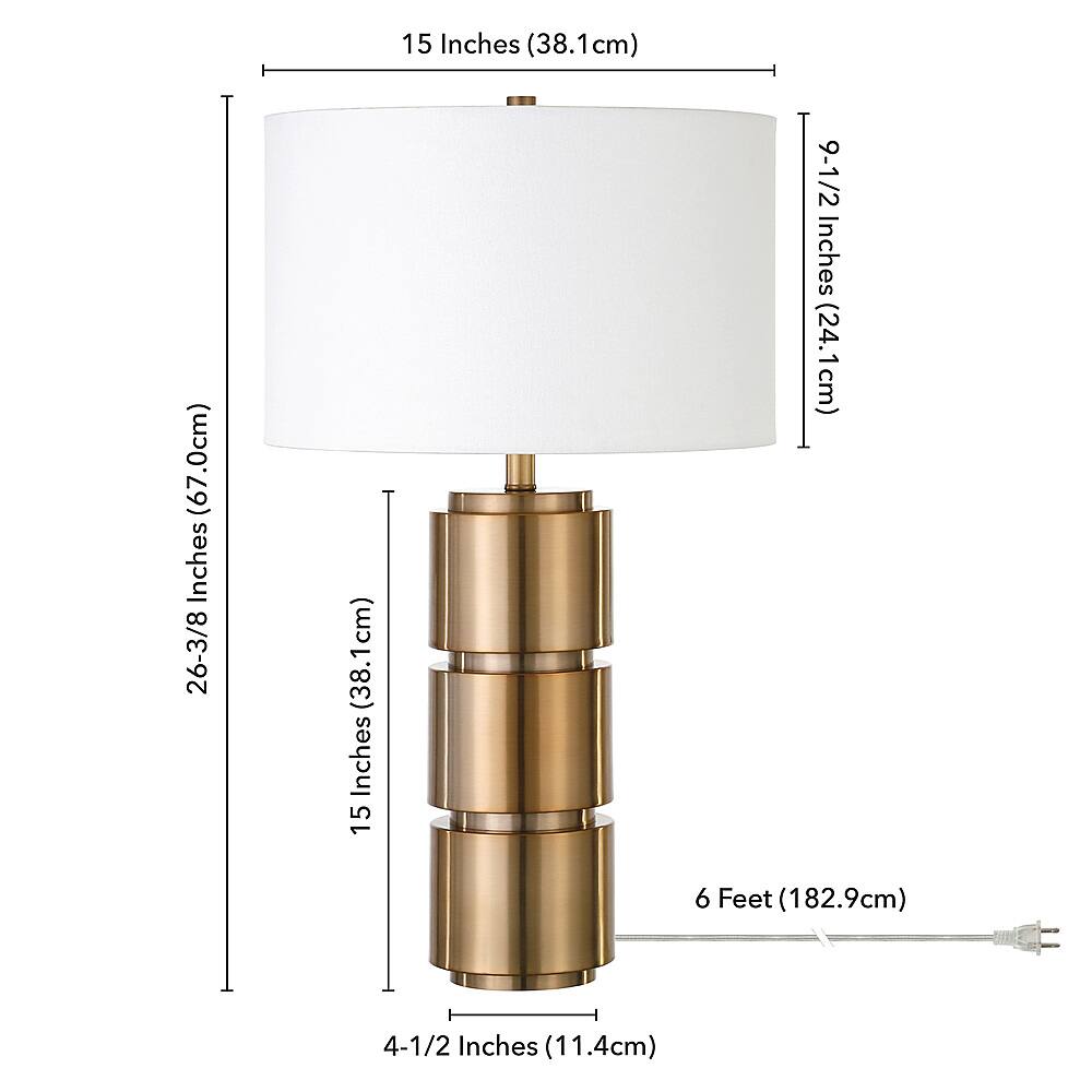Alt View 13. Hudson&Canal - Campbell Table Lamp - Brass.