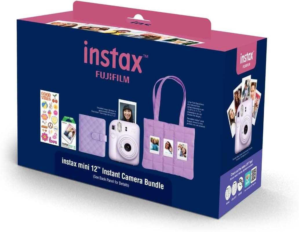 GOOD VIBES - instax™ FUJIFILM Secedee Besngs EINR KimUnds N7 aT Leroe Tute Bag . glhotes ASAs 14 a TH ( Sanculles mtar Bages Bosh - podets nt ichatoe instax FLAFR love instax instax mini 12h Instant (See Back Camera Panel for Details) Bundle