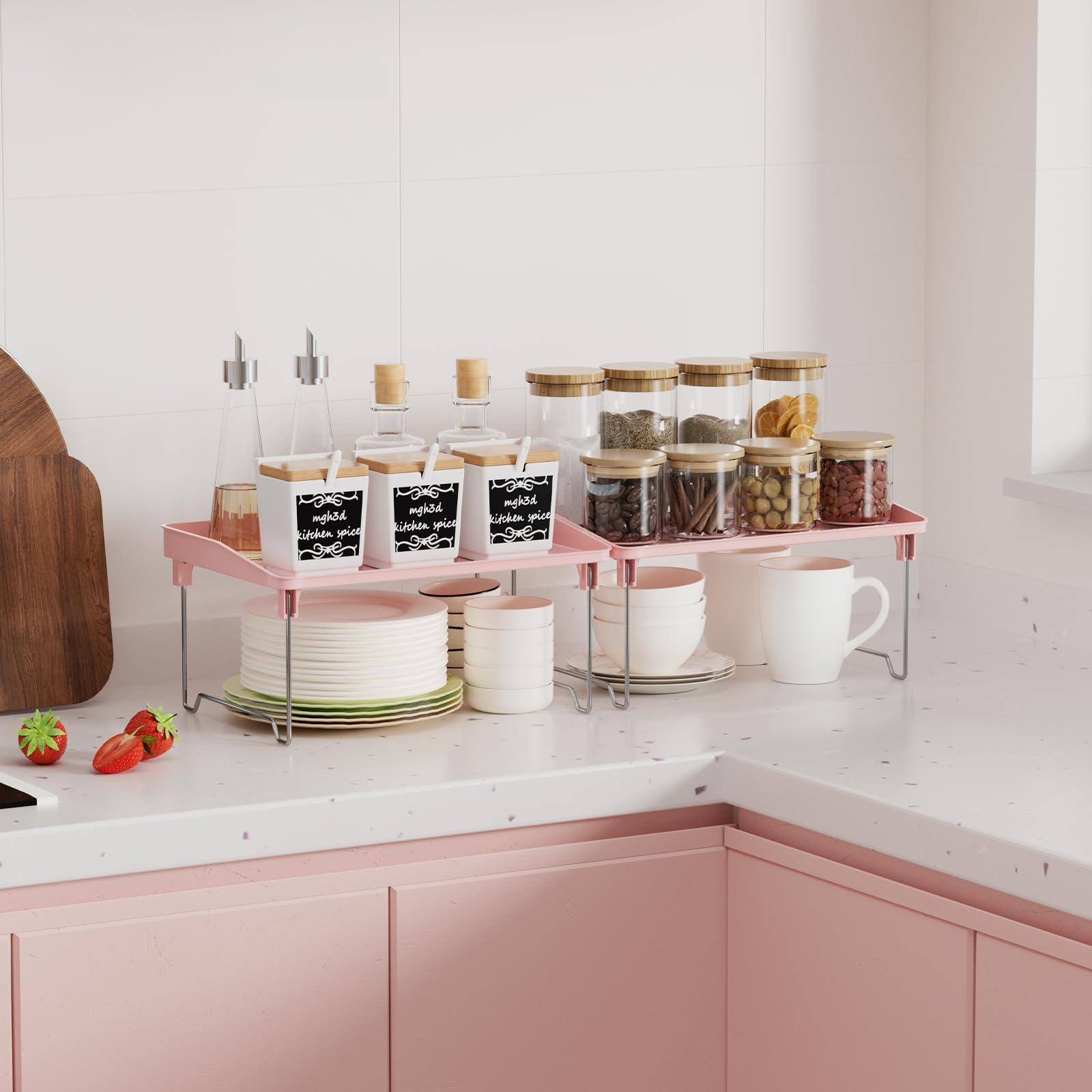 Dapper Styles 2 Cabinet Organizer Shelfstackable Kitchen Counter ...