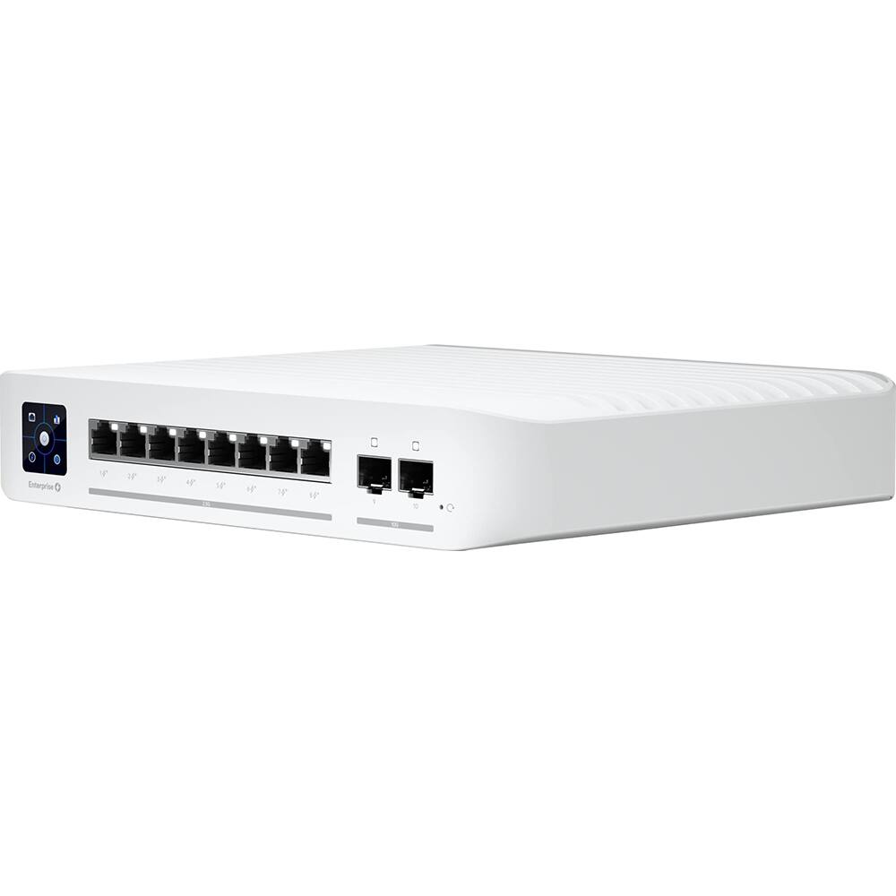 Front. Ubiquiti - Enterprise 8 8-Port 2.5Gb PoE+ Compliant Managed Network Switch USW-Enterprise-8-PoE - White.