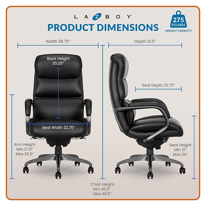 URBAN  La Z Boy Aberdeen Ergonomic Bonded Leather Swivel Executive Chair