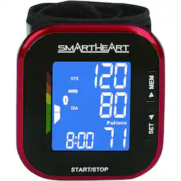 RTMB - Wrist Blood Pressure Monitor, Digital, Adult Cuff, Black - Red