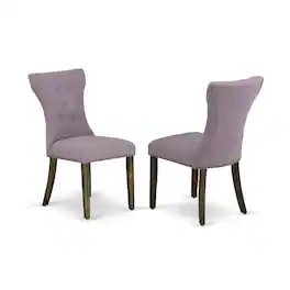 East West Furniture - V726GA740-5 5-Piece Dinette Set- 4 Upholstered Dining Chairs with Dahlia Linen Fabric Seat and - Multi-Color