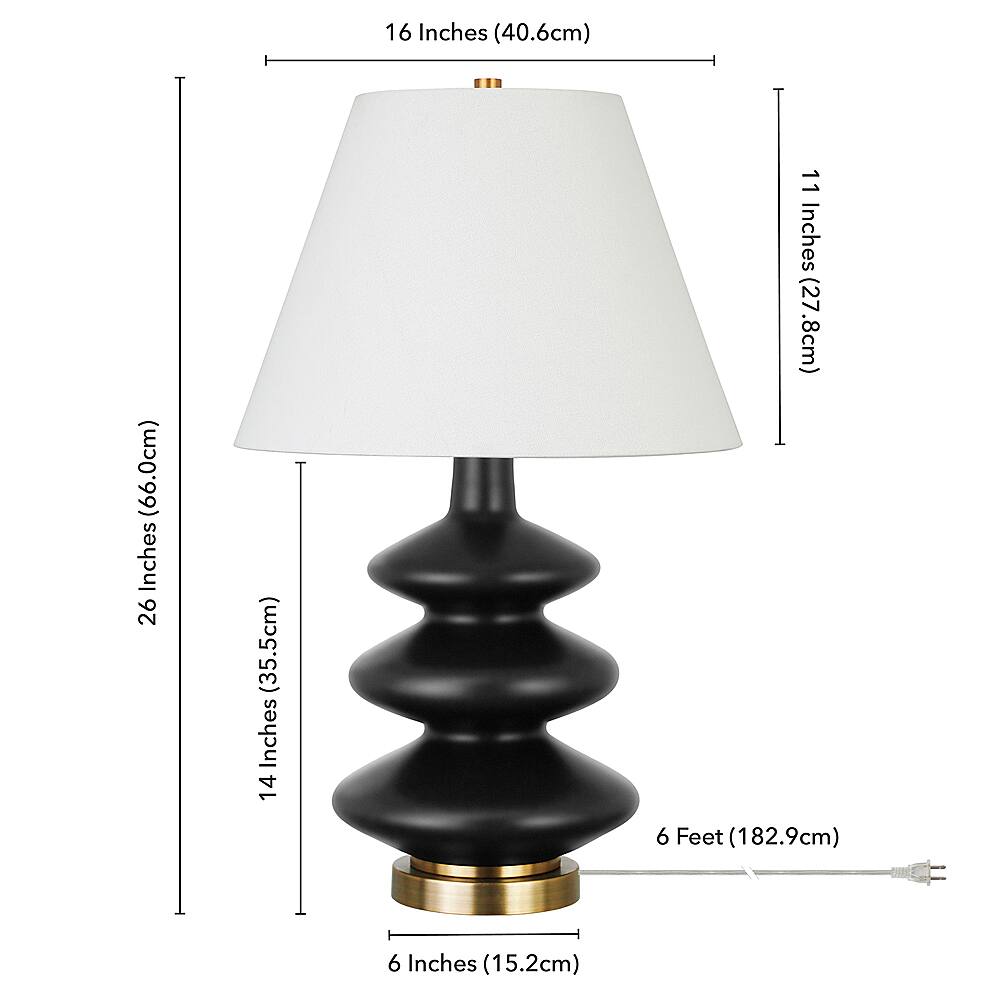 Alt View 13. Hudson&Canal - Carleta Table Lamp - Matte Black.