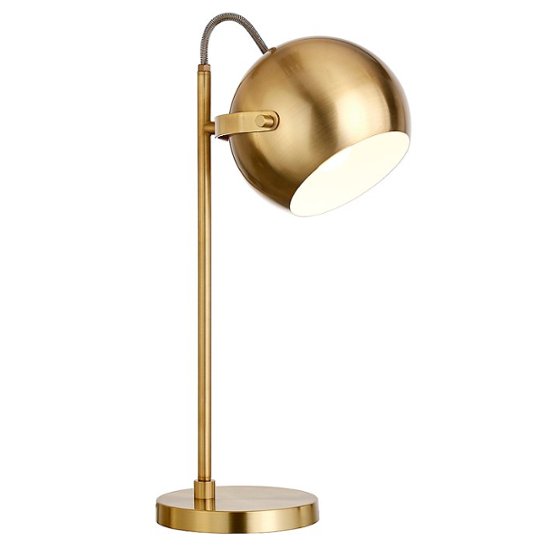 Camden Wells Sims Table Lamp Brass, Hextra Lamp Shader