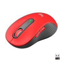 Logitech - Signature M650 L Full-size Wireless Scroll Mouse with Silent Clicks - Red - Front_Zoom