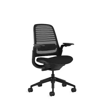 Angle. Steelcase - Series 1 Chair with Black Frame - Onyx.