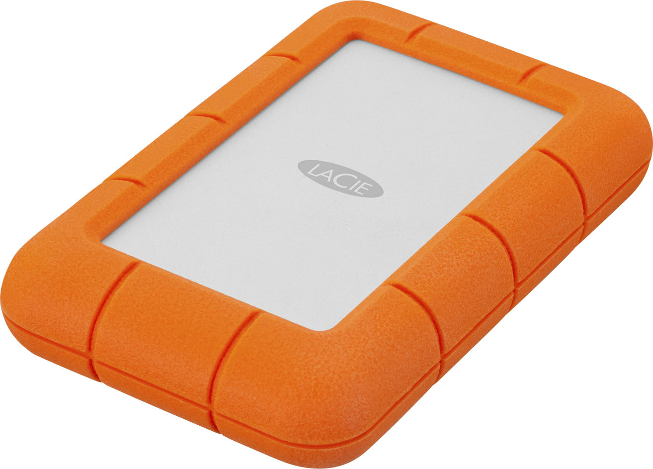 LaCie Rugged Mini External USB 3.0 Portable Hard with Rescue Data Recovery Services Orange/Silver - Best