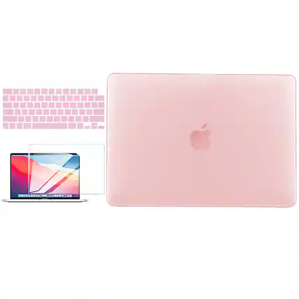 Front. Techprotectus - ONLY for New MacBook Pro 16 Inch Case 2021-2023 with Touch ID (Model: A2991 A2780 A2485) - Pink.