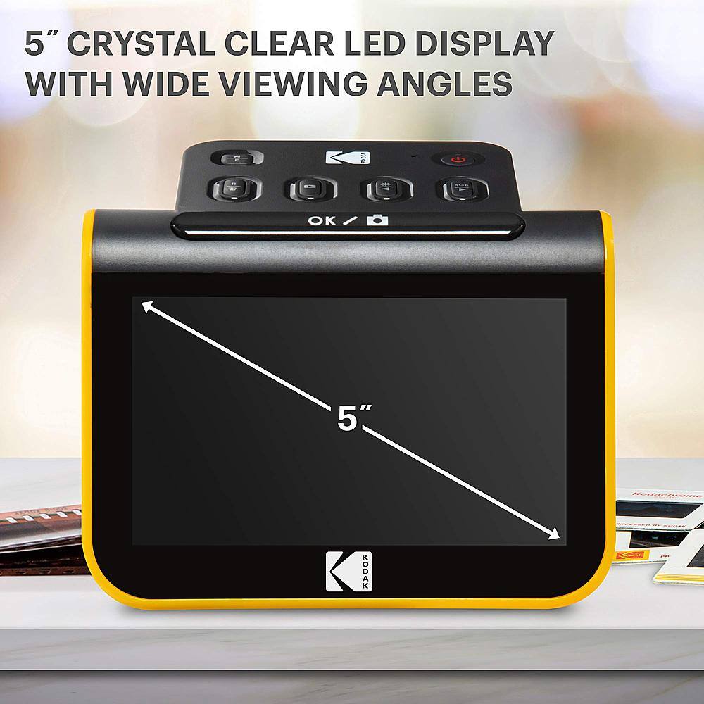The text on the image reads: "5" CRYSTAL CLEAR LED DISPLAY WITH WIDE VIEWING ANGLES OK 5" Kedgeje -E - - : I". The text has been grouped and corrected as follows:

"5" Crystal Clear LED Display with Wide Viewing Angles OK 5" Kedgeje -E - - : I"