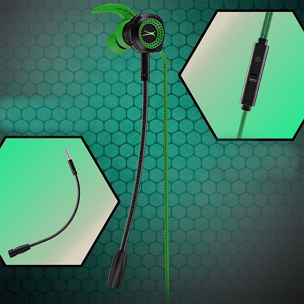 Left View: Altec Lansing - 3.5mm Combat Gaming Earbuds - Green