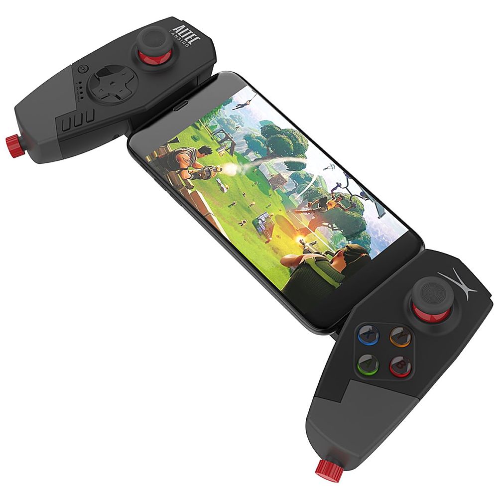 Left View: Altec Lansing - Battle Ground Side Wireless Mobile Gaming Controller for all Mobile Devices - Black