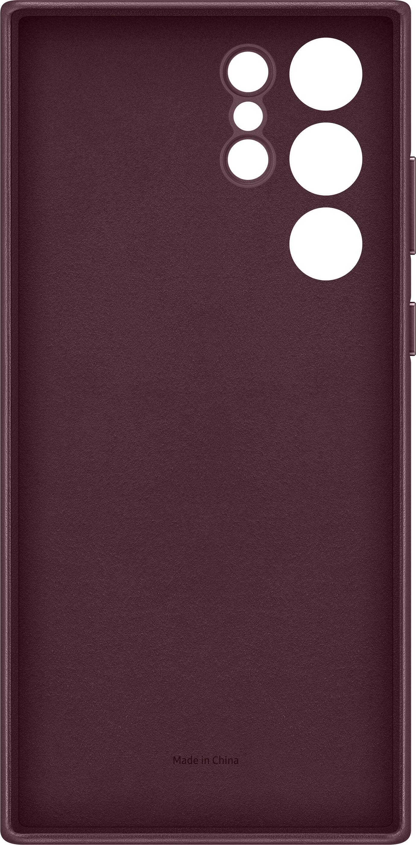Alt View 11. Samsung - Galaxy S22 Ultra Leather Case - Burgundy.