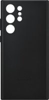 Samsung - Galaxy S22 Ultra Leather Case - Black - Front_Zoom