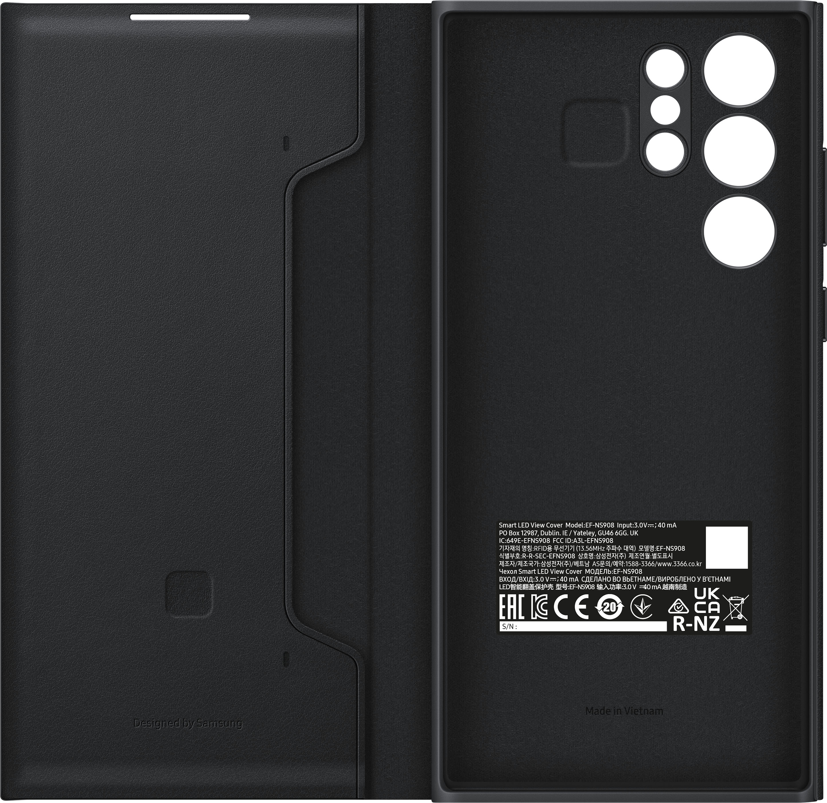 Best Buy: Samsung Galaxy S22 Ultra LED View Case Black EF-NS908PBEGUS