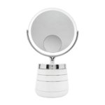 Angle Zoom. Sharper Image - Spastudio Vanity Plus 10-Inch LED Mirror with Storage - White.