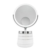 Sharper Image Spastudio Vanity Plus 10-Inch LED Mirror with Storage - White - Angle_Zoom