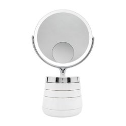 Sharper Image - Spastudio Vanity Plus 10-Inch LED Mirror with Storage - White - Angle_Zoom