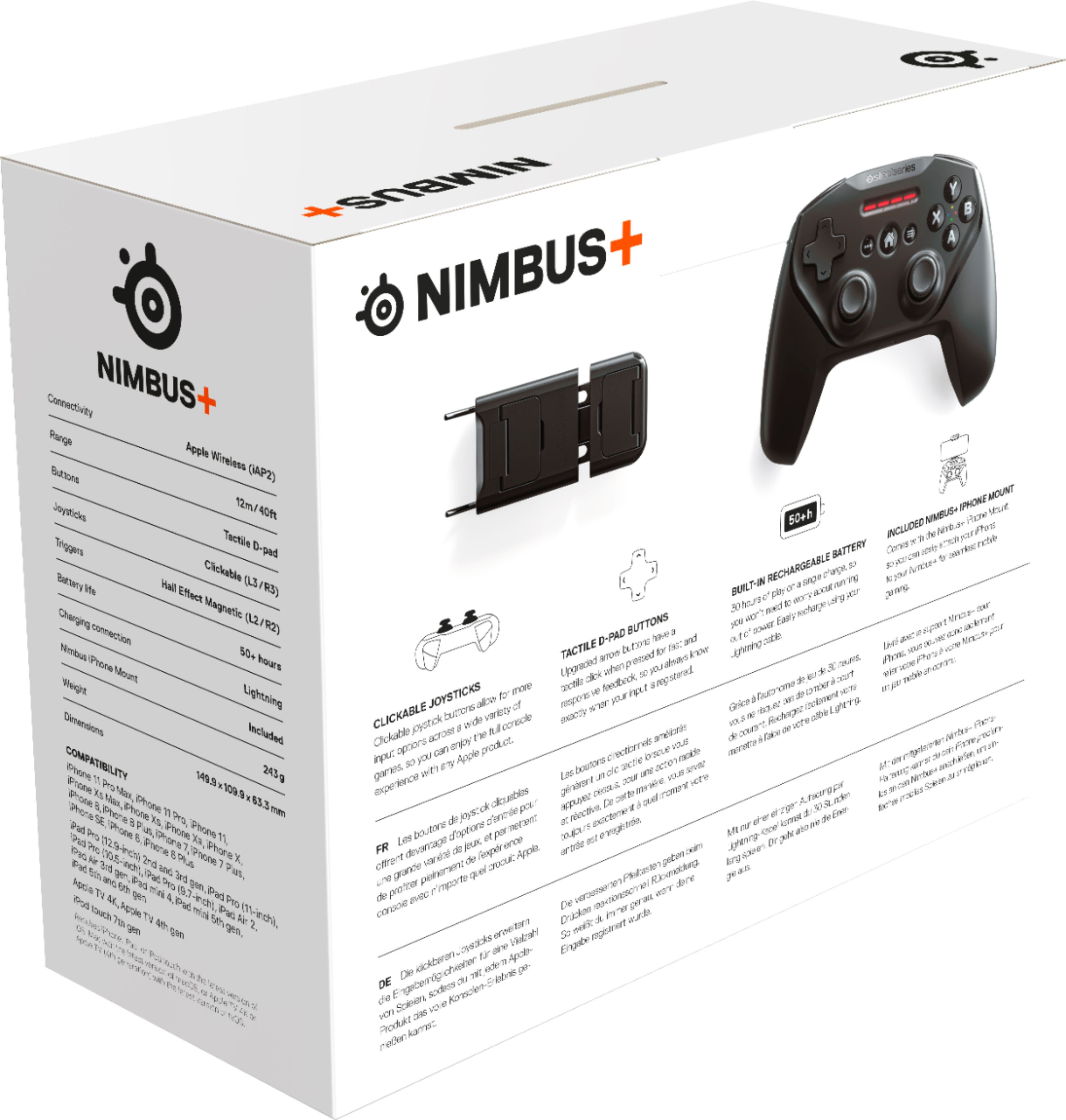 Best Nimbus+ Wireless Gaming Controller Apple iOS, iPadOS, tvOS Devices Black 69090