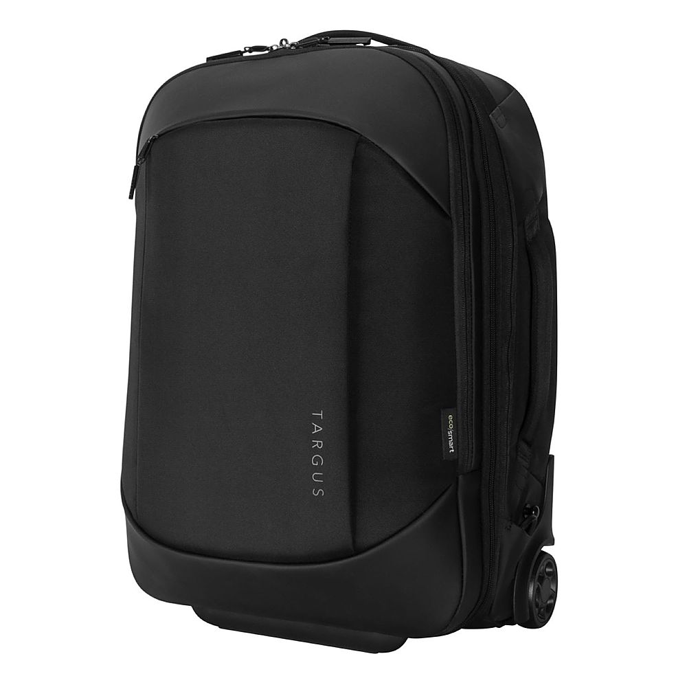 Left View: Targus - 15.6” EcoSmart Mobile Tech Traveler Rolling Backpack - Black