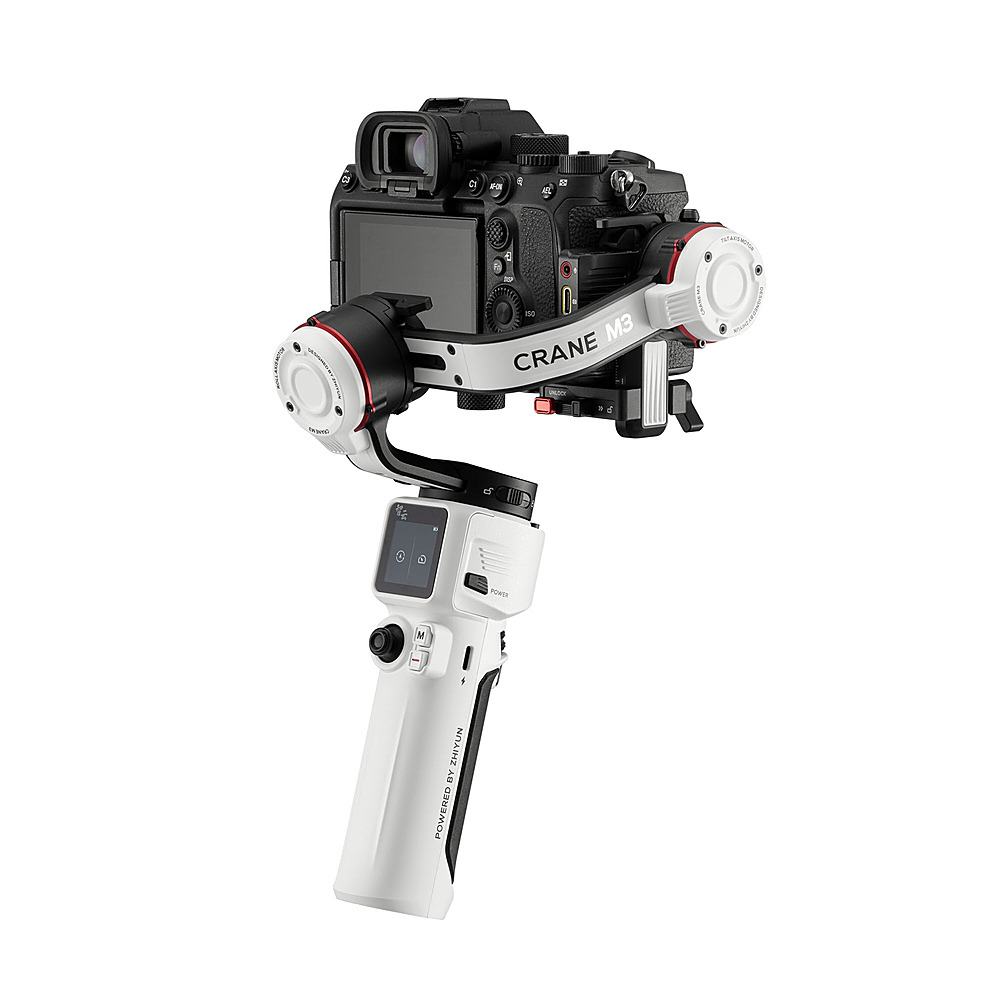 Left View: Zhiyun - CRANE M3 Combo Kit Professional 3-Axis Gimbal with Built-In LED Light for Smartphones & Mirrorless Cameras