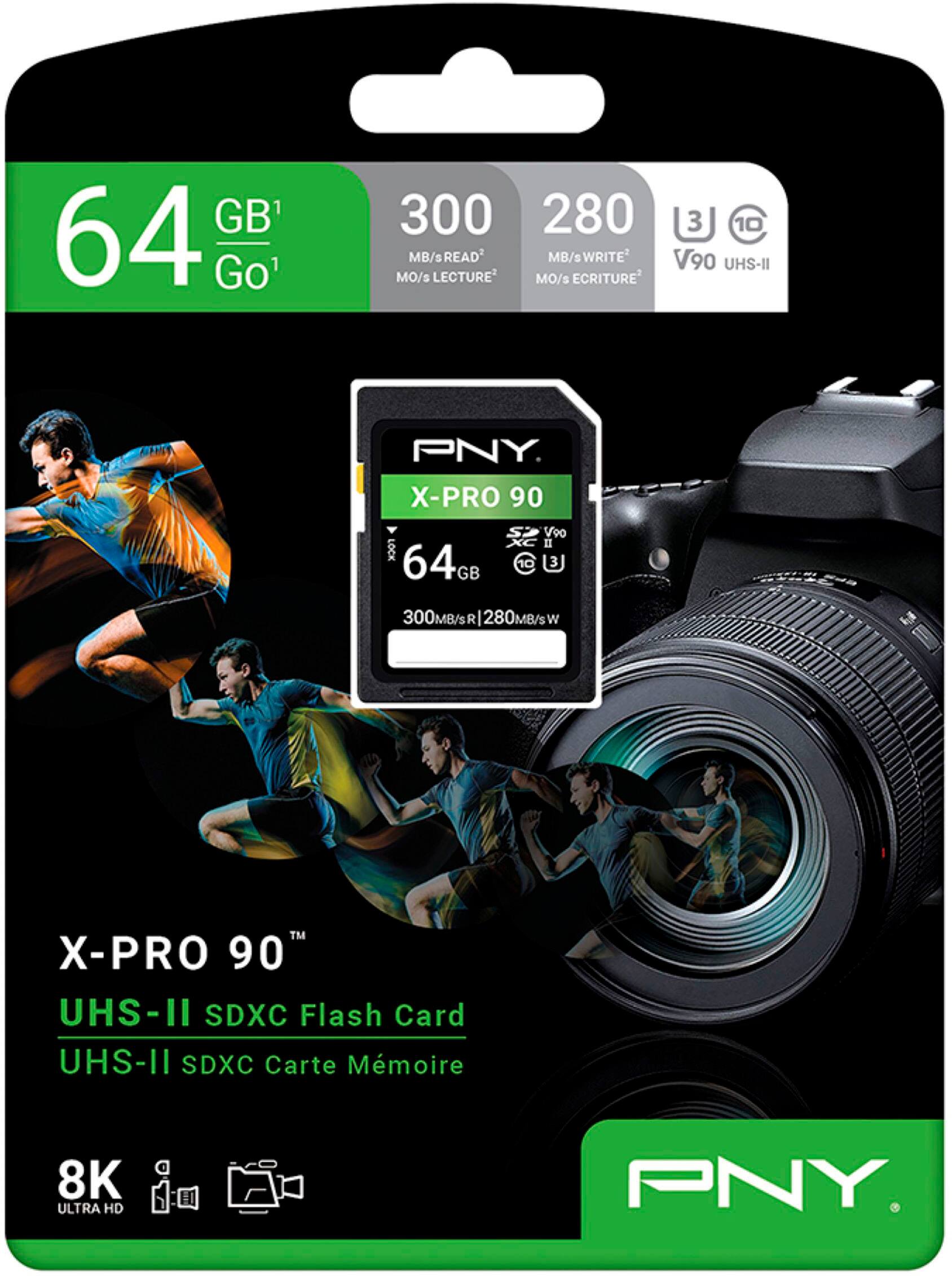 PNY Scheda di Memoria Flash SD 64GB X-PRO 90 Classe 10 U3 V90 UHS-II