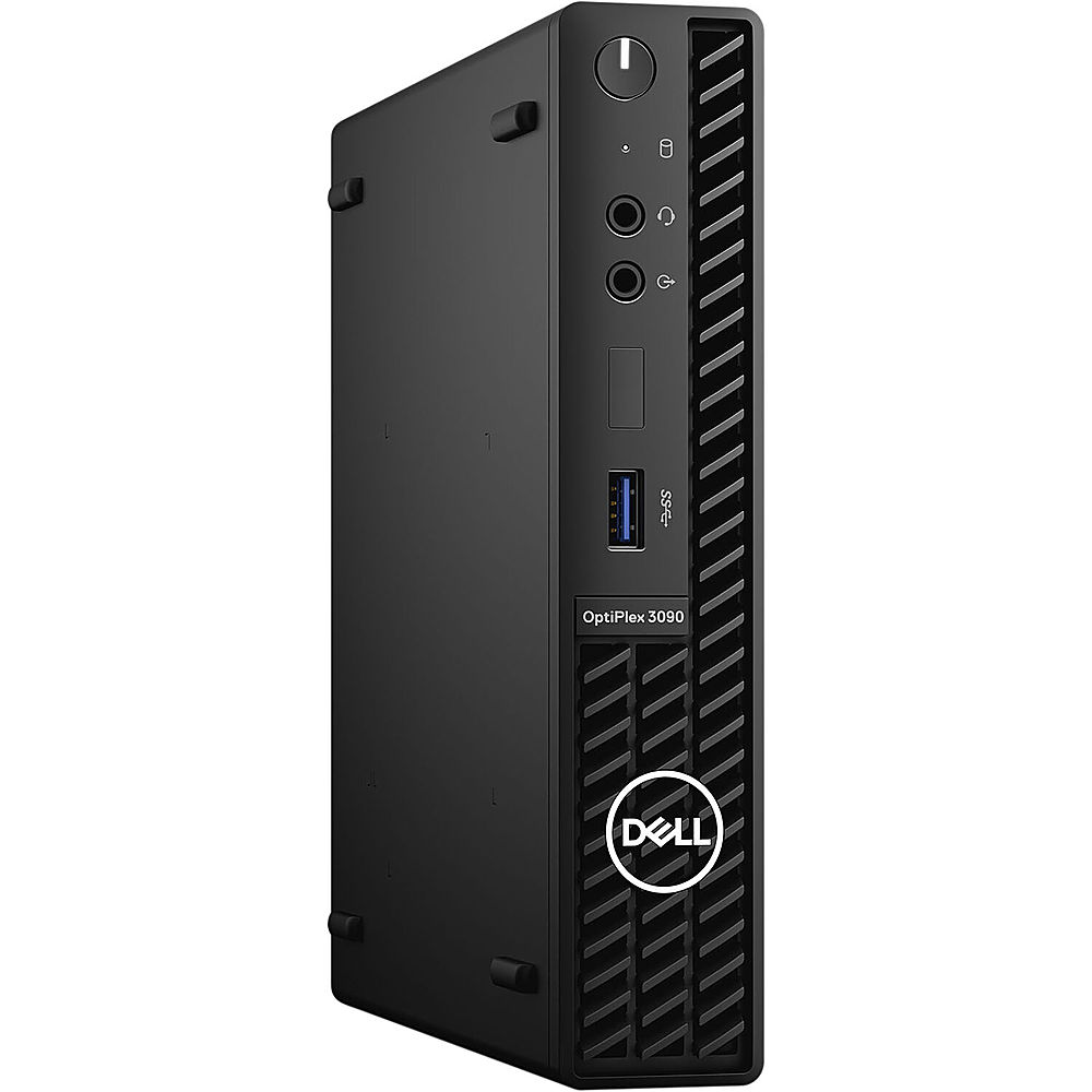 Angle View: Dell - OptiPlex 3000 Desktop - Intel i5-10500T - 8 GB Memory - 256 GB SSD - Black