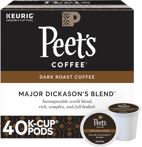 Peet's Coffee Coffee, Dark Roast, Major Dickason’s Blend, K-Cup Pods - 48 pack, 0.44 oz pods