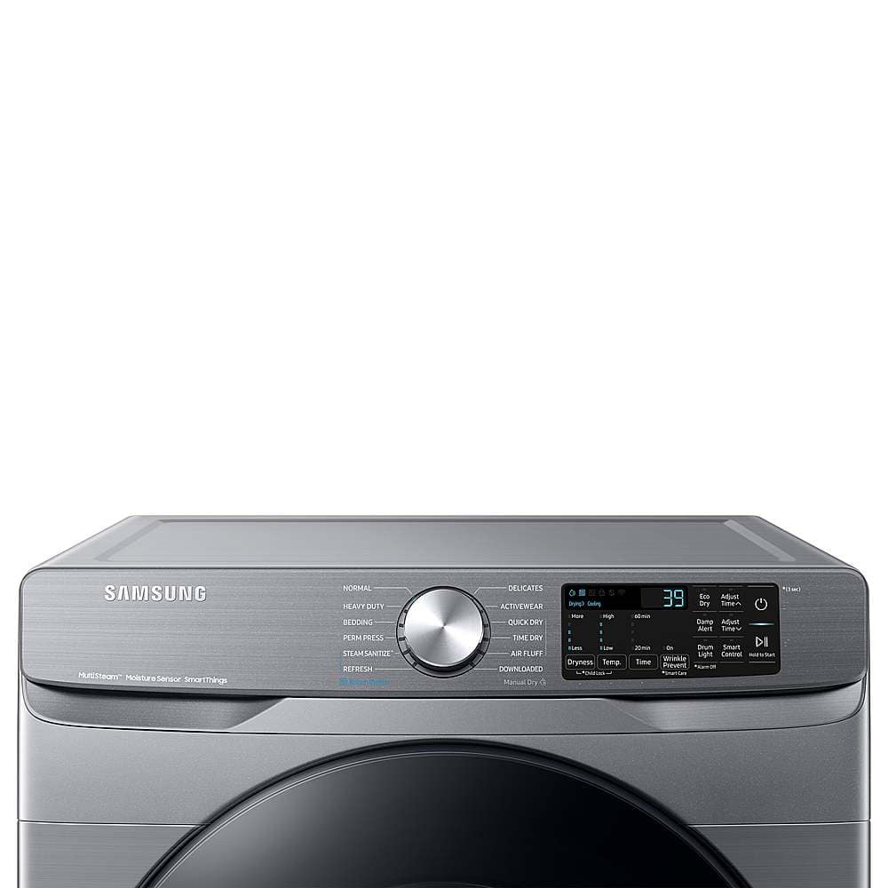 Alt View 11. Samsung - 7.5 Cu. Ft. Stackable Smart Gas Dryer with Steam Sanitize+ - Platinum.