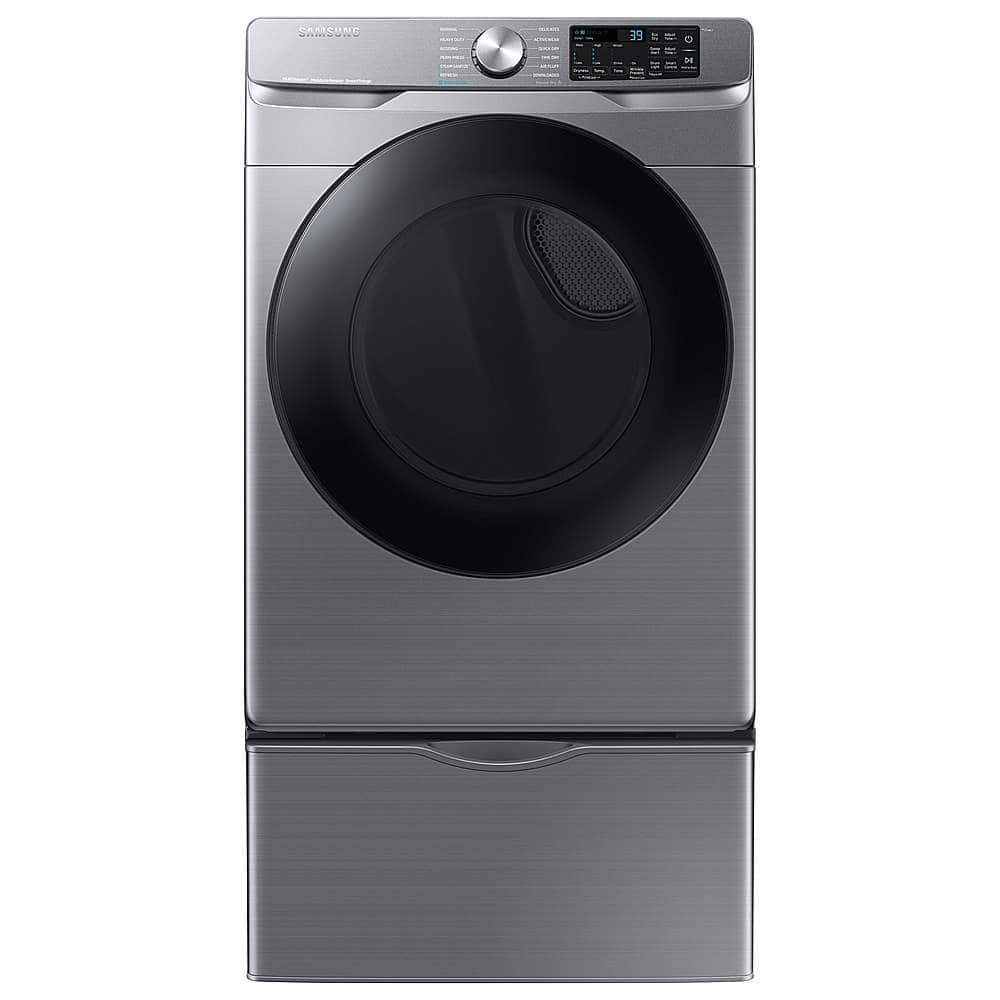 Alt View 12. Samsung - 7.5 Cu. Ft. Stackable Smart Gas Dryer with Steam Sanitize+ - Platinum.