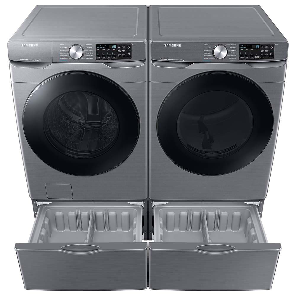 Alt View 15. Samsung - 7.5 Cu. Ft. Stackable Smart Gas Dryer with Steam Sanitize+ - Platinum.