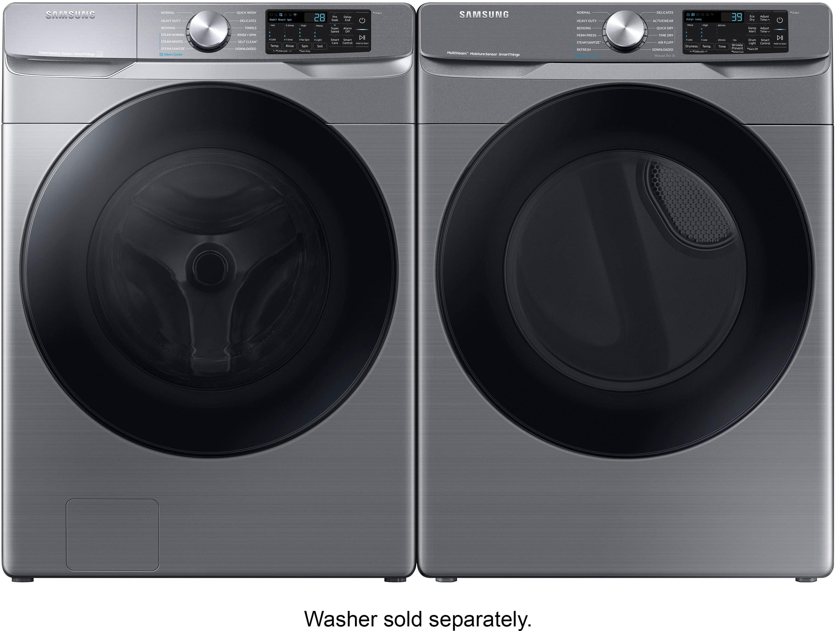 Alt View 15. Samsung - 7.5 Cu. Ft. Stackable Smart Electric Dryer with Steam Sanitize+ - Platinum.