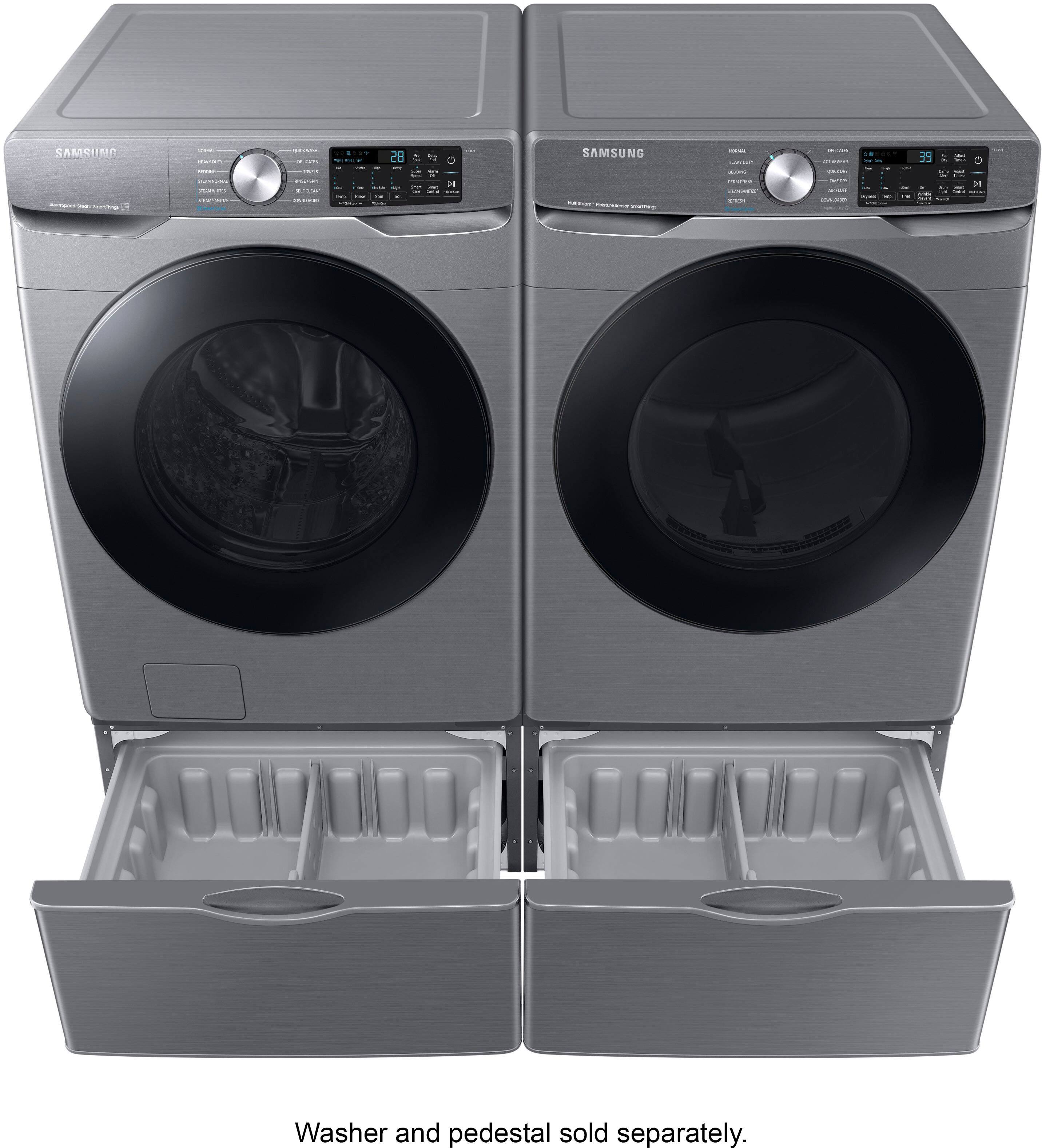 Alt View 16. Samsung - 7.5 Cu. Ft. Stackable Smart Electric Dryer with Steam Sanitize+ - Platinum.