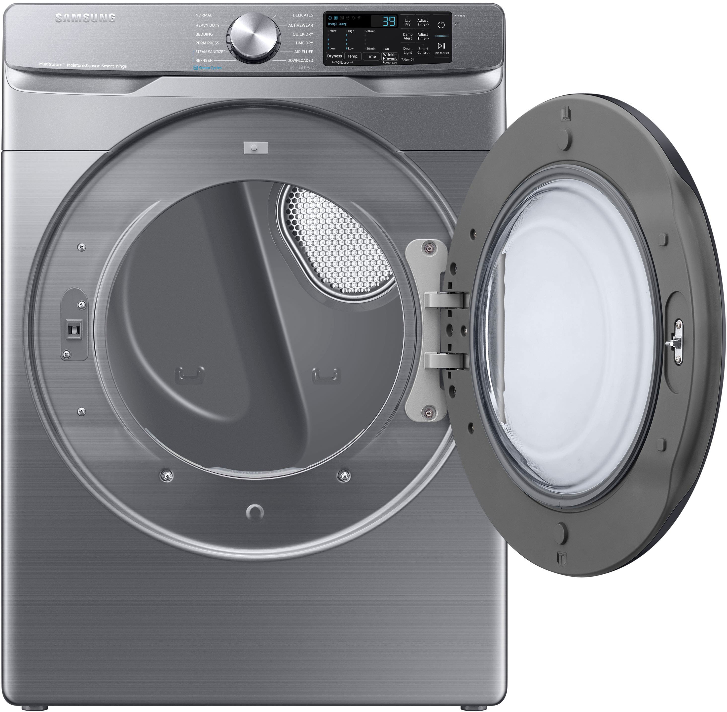 Alt View 18. Samsung - 7.5 Cu. Ft. Stackable Smart Electric Dryer with Steam Sanitize+ - Platinum.