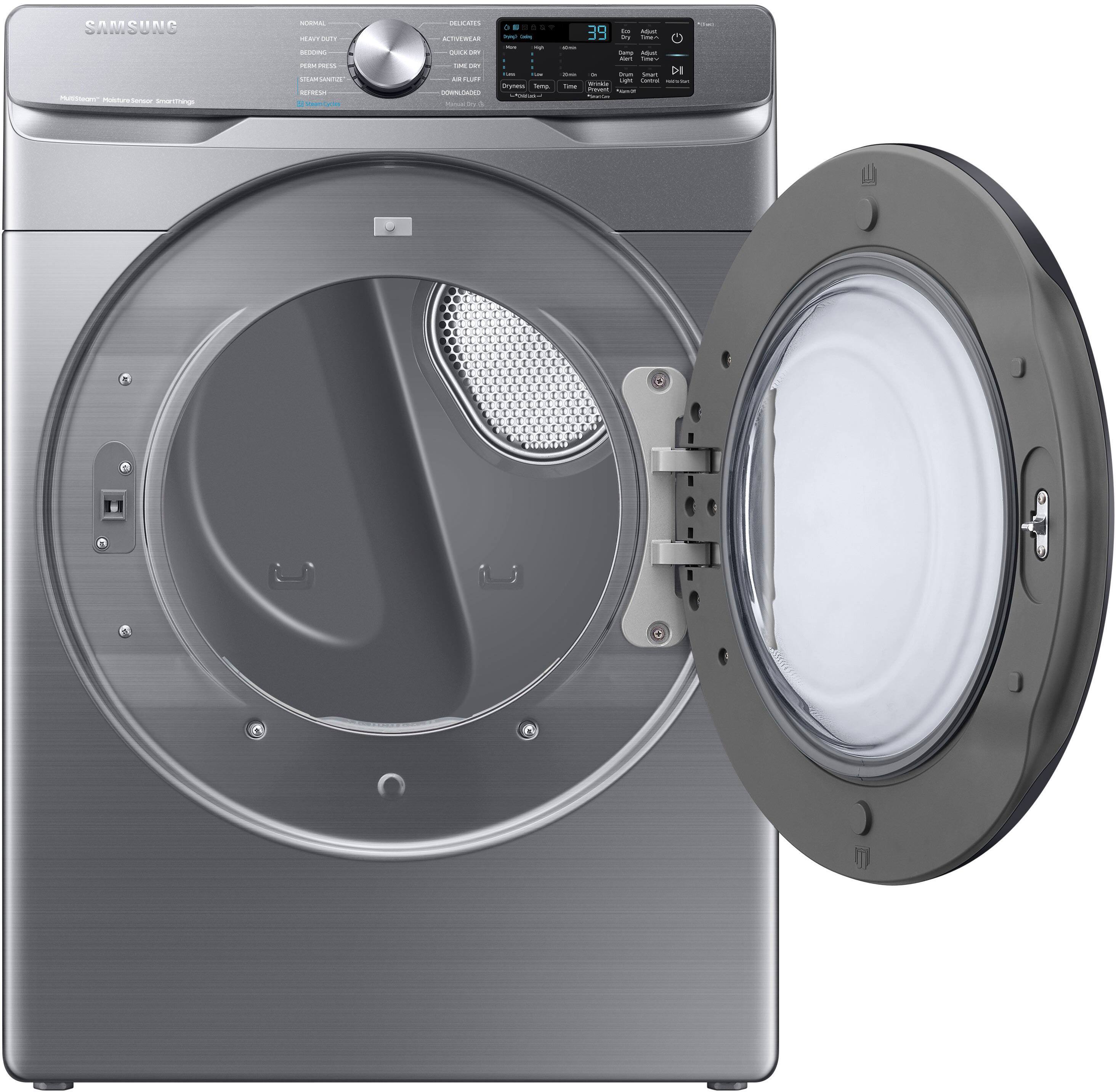 Alt View 18. Samsung - 7.5 Cu. Ft. Stackable Smart Electric Dryer with Steam Sanitize+ - Platinum.
