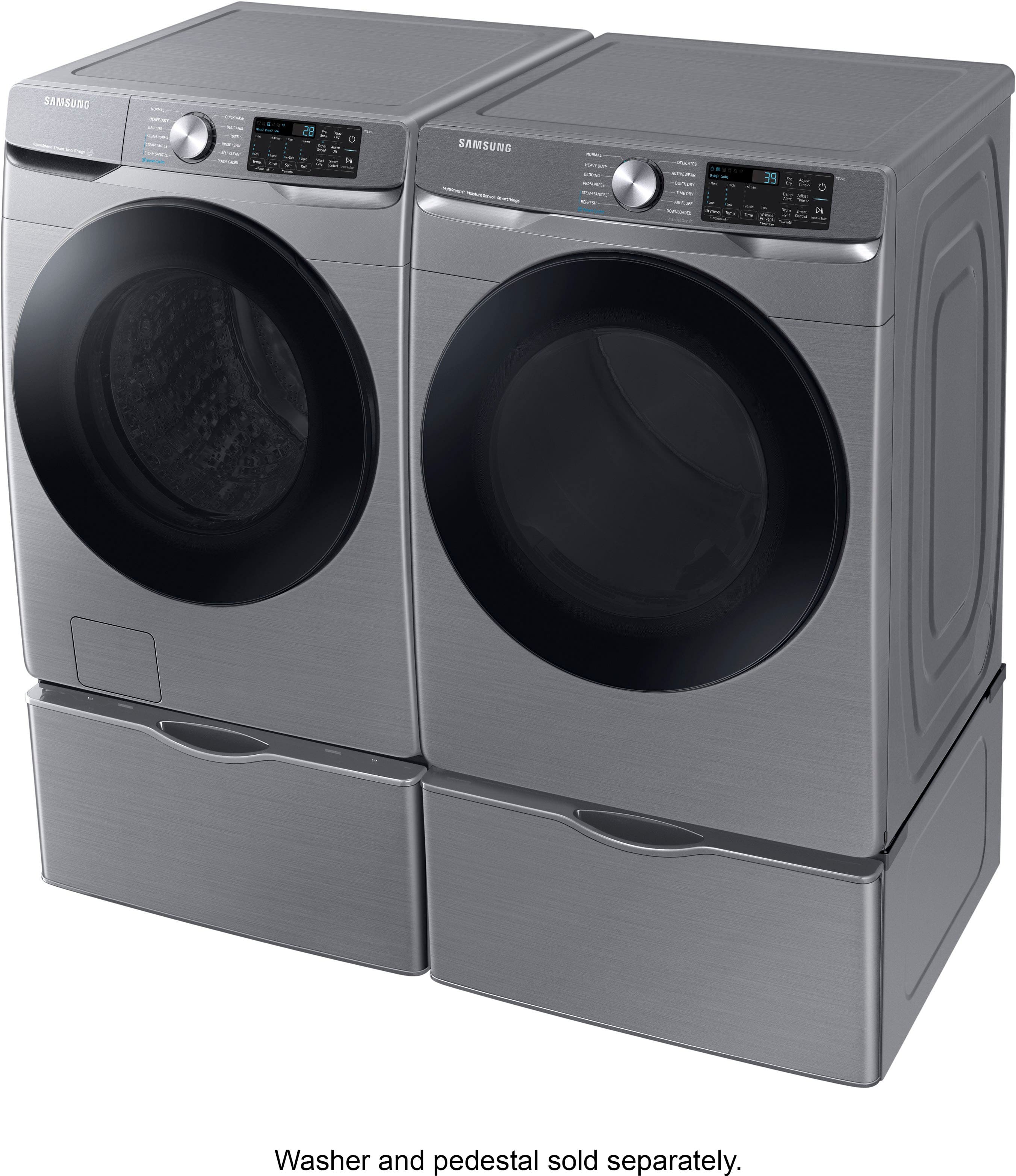 Alt View 22. Samsung - 7.5 Cu. Ft. Stackable Smart Electric Dryer with Steam Sanitize+ - Platinum.