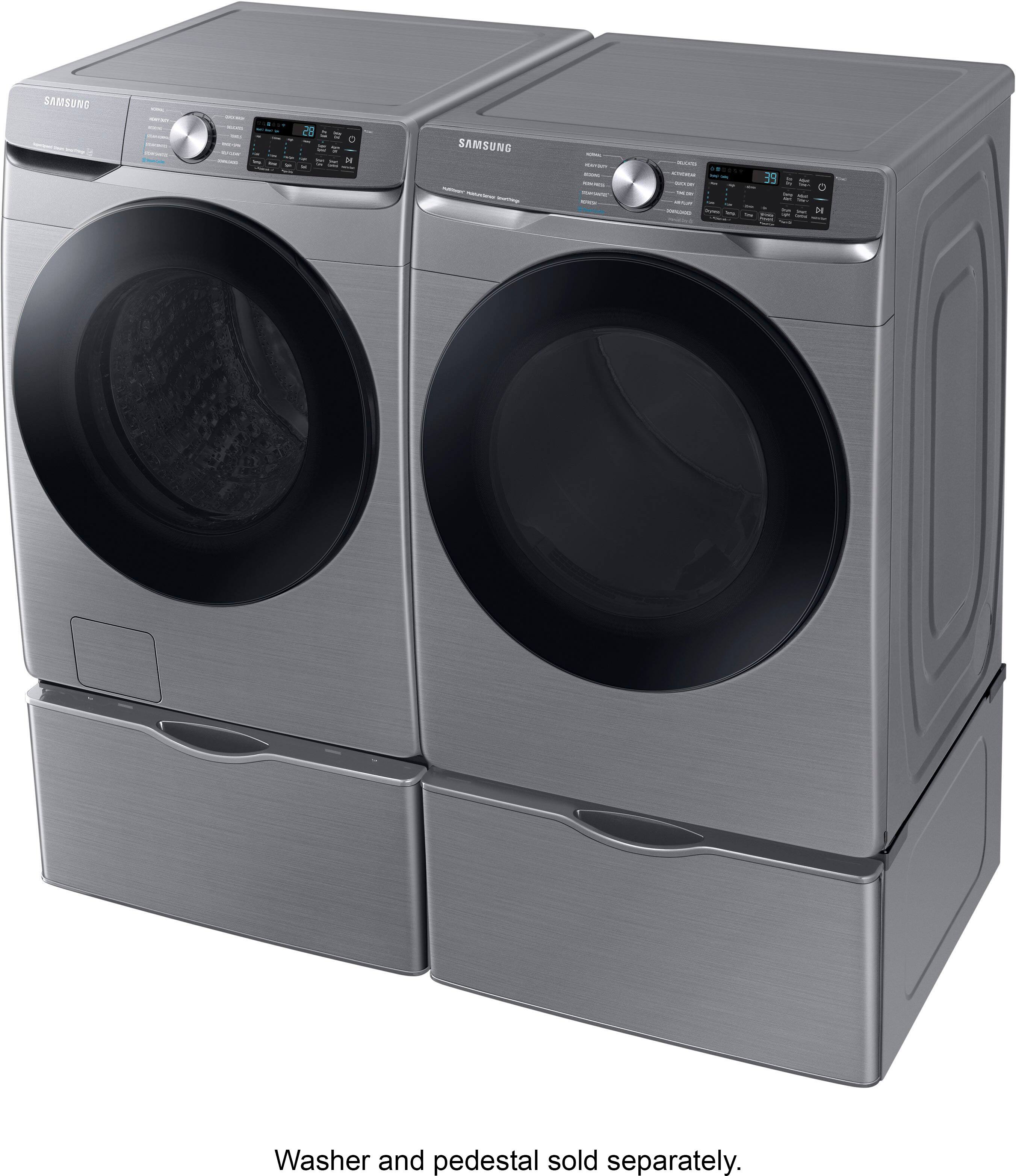 Alt View 22. Samsung - 7.5 Cu. Ft. Stackable Smart Electric Dryer with Steam Sanitize+ - Platinum.
