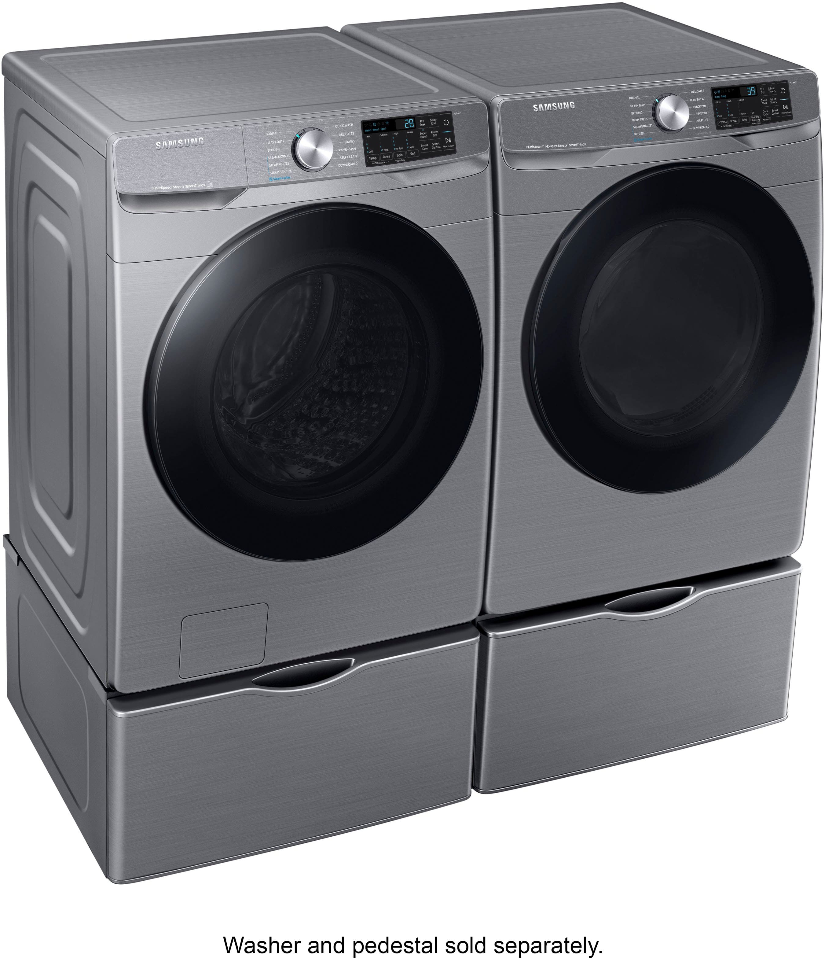 Alt View 23. Samsung - 7.5 Cu. Ft. Stackable Smart Electric Dryer with Steam Sanitize+ - Platinum.