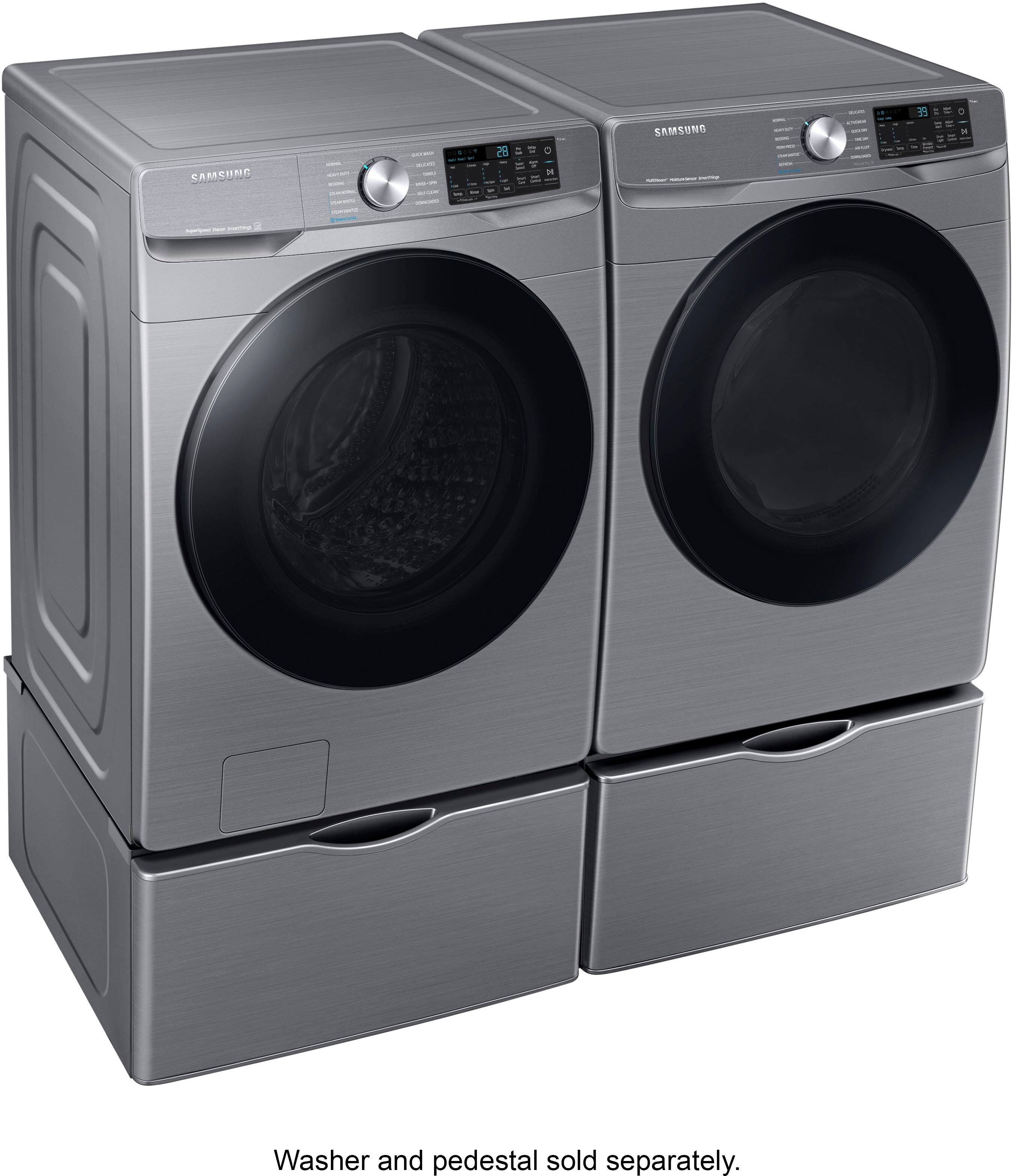 Alt View 23. Samsung - 7.5 Cu. Ft. Stackable Smart Electric Dryer with Steam Sanitize+ - Platinum.