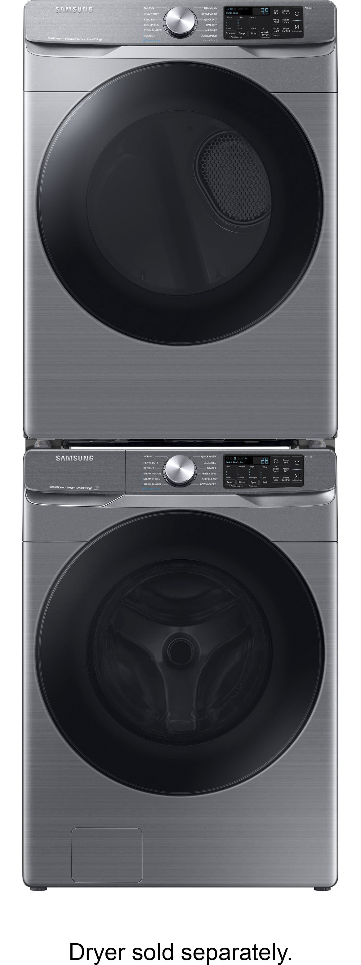 Samsung 27 in. 4.5 cu. ft. Smart Stackable Front Load Washer with Super  Speed Wash, Sanitize & Steam Wash Cycle - Champagne
