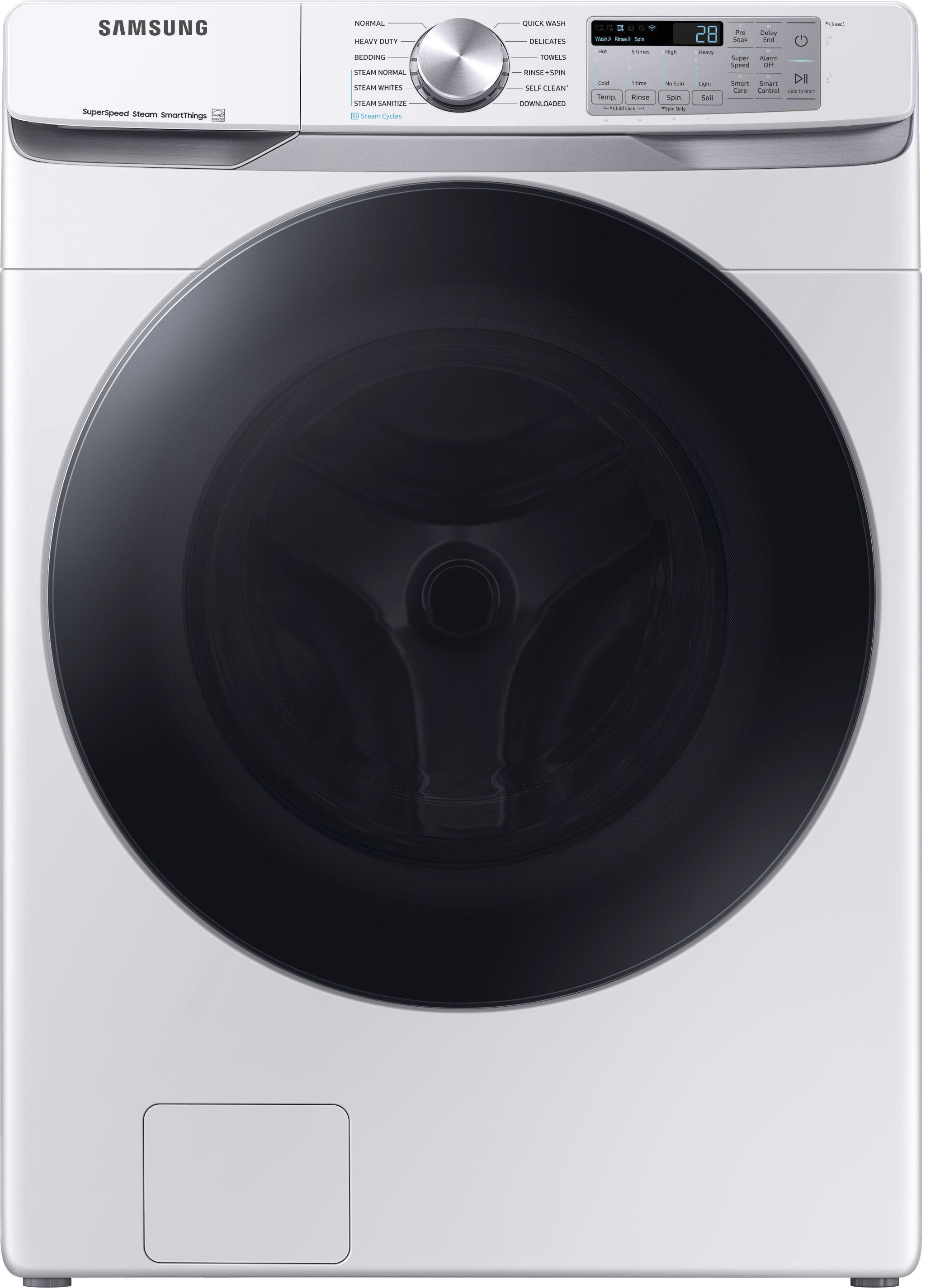 Samsung 4 5 Cu Ft Large Capacity Smart Front Load Washer With Super Speed Wash White Wf45b6300aw Best Buy