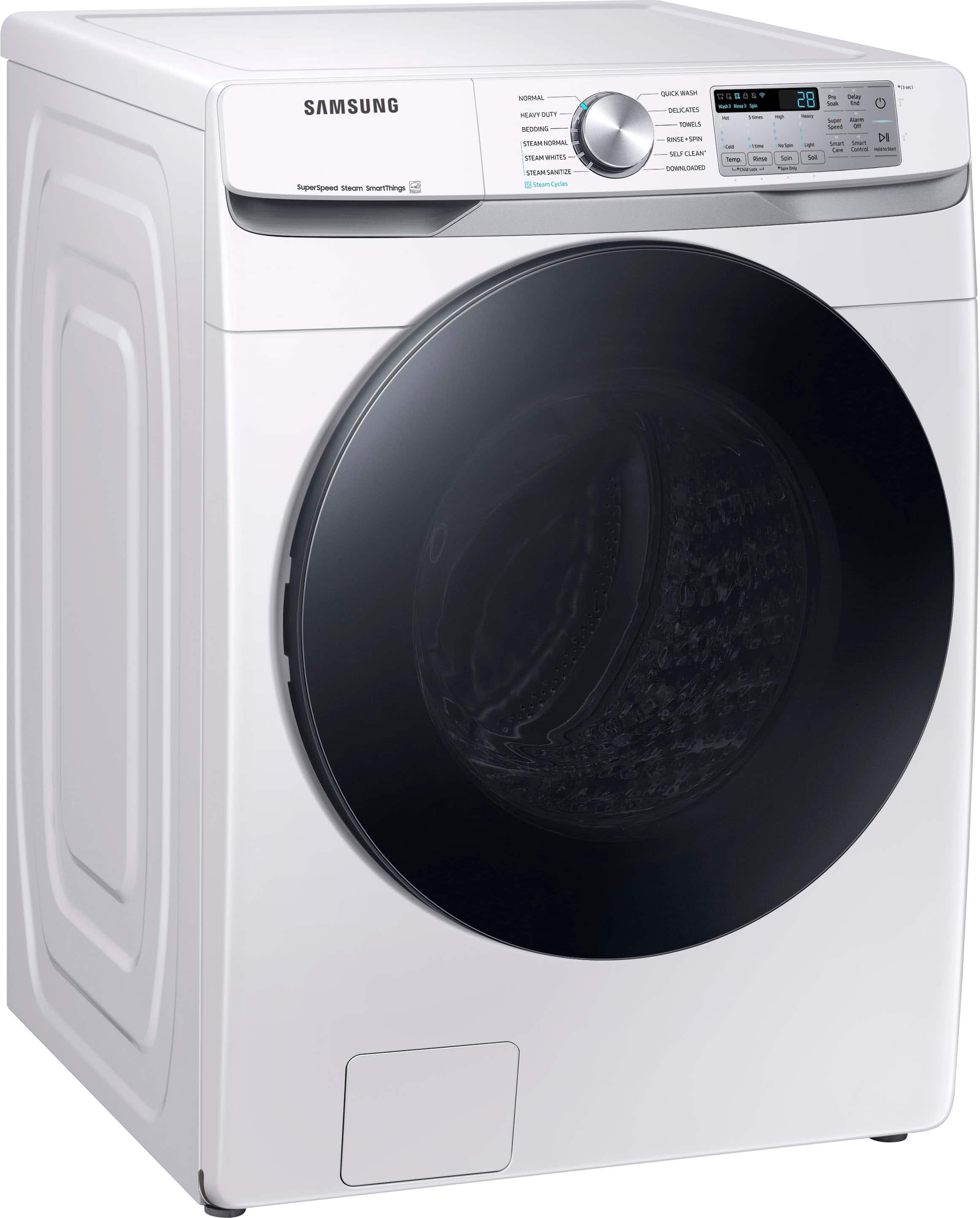Alt View 12. Samsung - 4.5 Cu. Ft. High-Efficiency Stackable Smart Front Load Washer with Steam and Super Speed Wash - White.