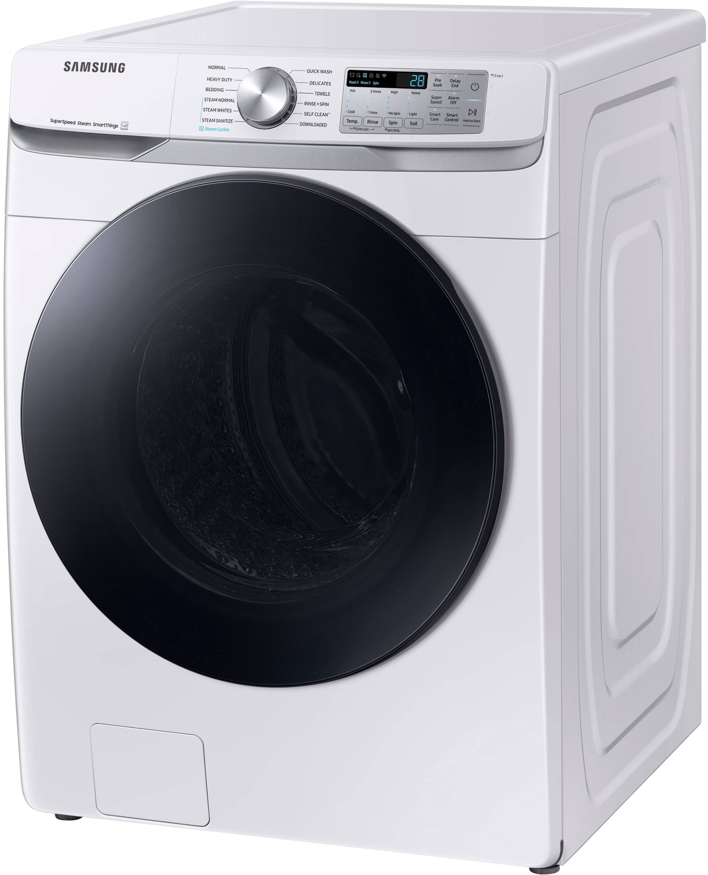 Alt View 13. Samsung - 4.5 Cu. Ft. High-Efficiency Stackable Smart Front Load Washer with Steam and Super Speed Wash - White.