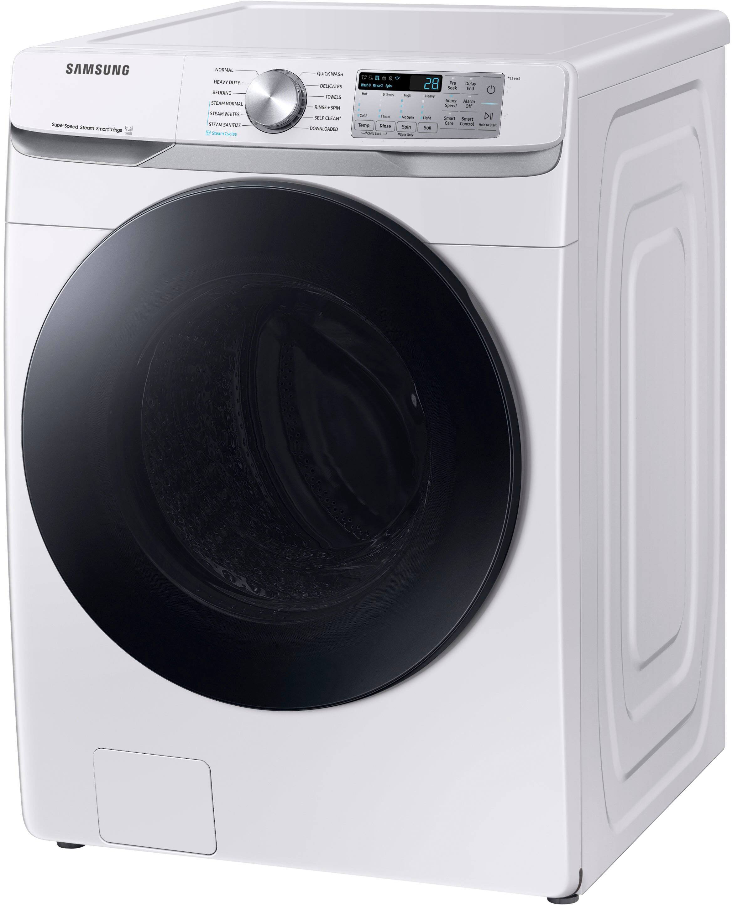 Alt View 13. Samsung - 4.5 Cu. Ft. High-Efficiency Stackable Smart Front Load Washer with Steam and Super Speed Wash - White.