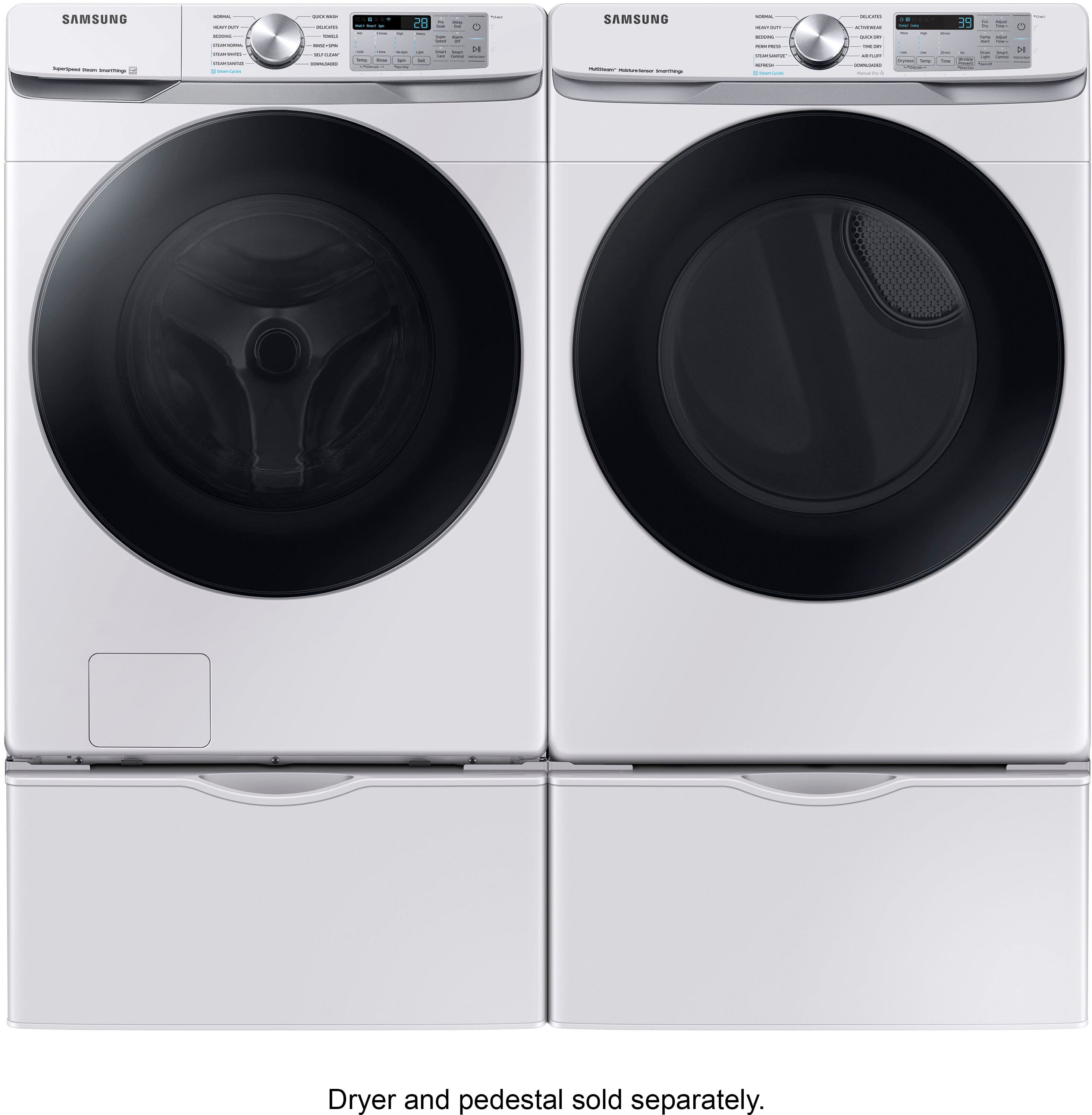 Alt View 16. Samsung - 4.5 Cu. Ft. High-Efficiency Stackable Smart Front Load Washer with Steam and Super Speed Wash - White.